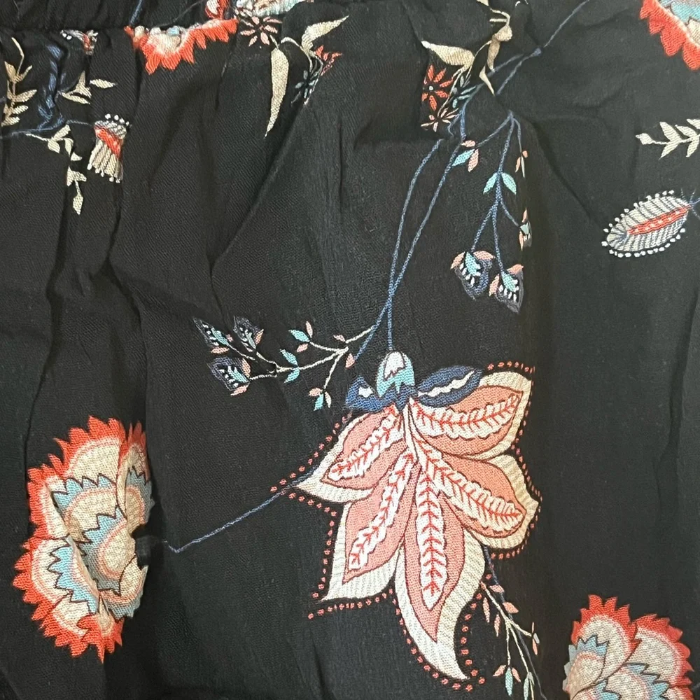 Wishlist Apparel Floral Black and Pink Women's Mid Calf Dress Size Medium - Picture 7 of 16